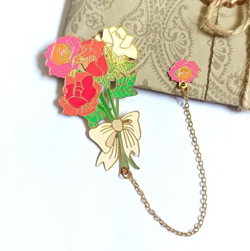 Metal Flower Bookmarks for Women Mother's Day, Book Marker Unique Birthday Gifts for Girl, Book Lovers, Teacher Appreciation Gifts Thank You Presents for Readers Lovers Friends - Van Gogh Rose in Saudi Arabia