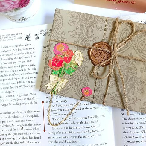 Metal Flower Bookmarks for Women Mother's Day, Book Marker Unique Birthday Gifts for Girl, Book Lovers, Teacher Appreciation Gifts Thank You Presents for Readers Lovers Friends - Van Gogh Rose in Saudi Arabia