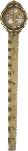 HARFINGTON Metal Bookmark Ruler 10cm Metric Flower Retro Vintage Bookmark Marker Measure Measuring Tool for Office Classroom Teacher Gift, Deep Blue in Saudi Arabia
