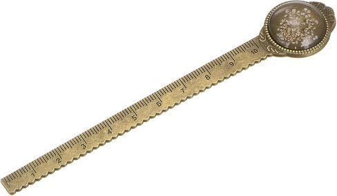 HARFINGTON Metal Bookmark Ruler 10cm Metric Flower Retro Vintage Bookmark Marker Measure Measuring Tool for Office Classroom Teacher Gift, Deep Blue in Saudi Arabia