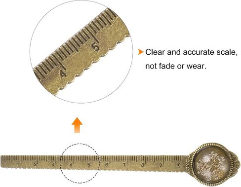 HARFINGTON Metal Bookmark Ruler 10cm Metric Flower Retro Vintage Bookmark Marker Measure Measuring Tool for Office Classroom Teacher Gift, Deep Blue in Saudi Arabia