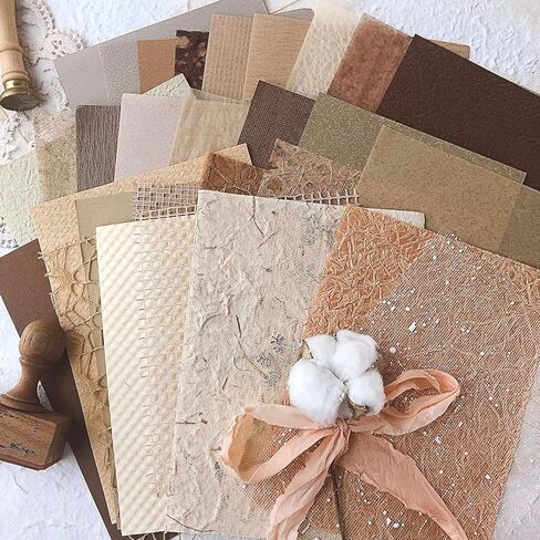 VIVIQUEN 30Pcs Handmade Scrapbook Paper Craft Paper Morandi A5 sheet Mesh Fabric Mulberry Special Paper Mix for Scrapbooking Junk Journal Journaling Supplies DIY Materials(Vintage) in Saudi Arabia