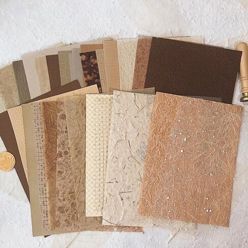 VIVIQUEN 30Pcs Handmade Scrapbook Paper Craft Paper Morandi A5 sheet Mesh Fabric Mulberry Special Paper Mix for Scrapbooking Junk Journal Journaling Supplies DIY Materials(Vintage) in Saudi Arabia