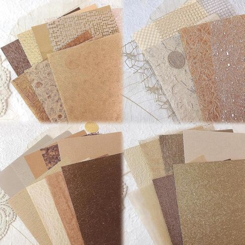 VIVIQUEN 30Pcs Handmade Scrapbook Paper Craft Paper Morandi A5 sheet Mesh Fabric Mulberry Special Paper Mix for Scrapbooking Junk Journal Journaling Supplies DIY Materials(Vintage) in Saudi Arabia
