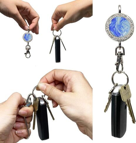 Finders Key Purse - Women’s Key Finder, Key Holder, Key Ring, Cute Keychain, Keychain, Accessories, Car Keys Keychain, Key Hook, Bling, Black & Silver in Saudi Arabia
