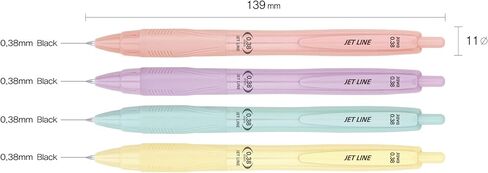 JVPEN Ballpoint Pen Office Supplies - Consistent Smooth Writing, Jet-line series, no smudge, smooth writing pens, for teacher, study, work place, business, Vivid Ink (0.7mm Black_12Pack) in Kuwait