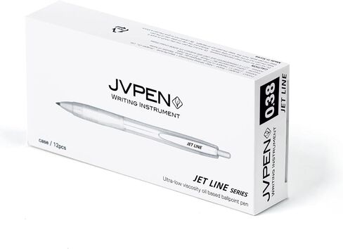 JVPEN Ballpoint Pen Office Supplies - Consistent Smooth Writing, Jet-line series, no smudge, smooth writing pens, for teacher, study, work place, business, Vivid Ink (0.7mm Black_12Pack) in Kuwait