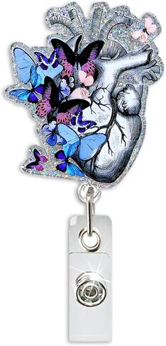 Flower Brain Badge Reel, Work Badge Holder Retractable Clip, Cute Pediatric Flower Badge Reel, Nurse Badge Reel, Nursing Student ID Brain Flower Badge Clip, RN LPN CNA Worker Nurse Badge Accessories in Kuwait