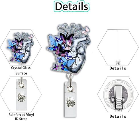 Flower Brain Badge Reel, Work Badge Holder Retractable Clip, Cute Pediatric Flower Badge Reel, Nurse Badge Reel, Nursing Student ID Brain Flower Badge Clip, RN LPN CNA Worker Nurse Badge Accessories in Kuwait