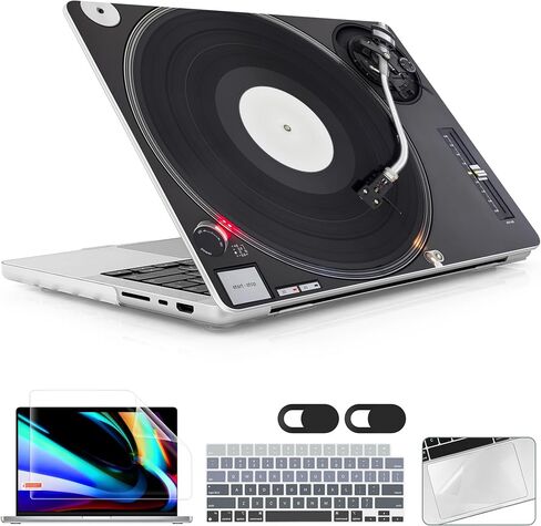 for MacBook Pro 16 inch Case 2021 2022 2023 2024 Release A3186 A3403 M4 A2991 M3 A2780 M2 A2485 M1 Pro/Max, Hard Shell Case with Screen Protector & Keyboard Cover, DJ Turntable in Saudi Arabia