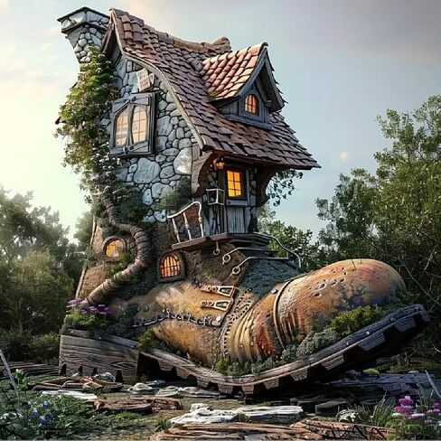 JFYHAB 5D حذاء الماس الفن الحلي مجموعات، منزل DIY الماس الفن اللوحة الماس الفن عيد الميلاد 5D منزل الماس الفن الثلج الماس الفن مجموعات الصورة الحرفية لديكور جدار المنزل 12 بوصة in Kuwait