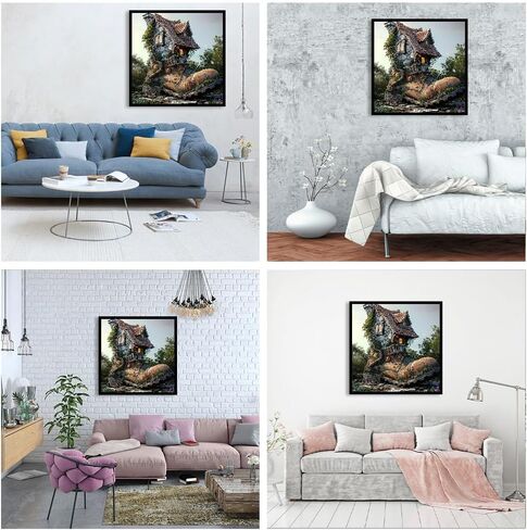 JFYHAB 5D حذاء الماس الفن الحلي مجموعات، منزل DIY الماس الفن اللوحة الماس الفن عيد الميلاد 5D منزل الماس الفن الثلج الماس الفن مجموعات الصورة الحرفية لديكور جدار المنزل 12 بوصة in Kuwait