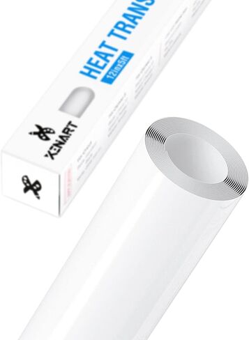 Xinart White Iron on Vinyl Roll 12"x5ft Heat Transfer Vinyl for Shirts, White HTV Vinyl Iron on Vinyl Easy to Cut & Weed for Heat Vinyl Projects-X5001… in Saudi Arabia