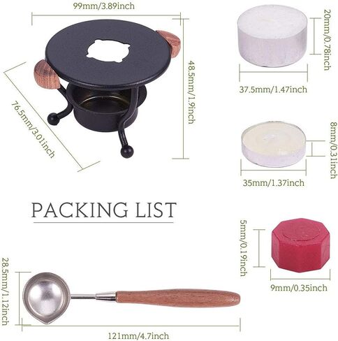CRASPIRE Wax Seal Kit Wax Melt Furnace Wax Stamp Melter with Melting Spoon 100pcs Sealing Wax Beads 5pcs Candles Wax Seal Spoon Holder for Melting Wax Seal Beads for Envelope Invitations Wedding Seal in Saudi Arabia