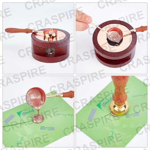 CRASPIRE Wax Seal Kit Wax Melt Furnace Wax Stamp Melter with Melting Spoon 100pcs Sealing Wax Beads 5pcs Candles Wax Seal Spoon Holder for Melting Wax Seal Beads for Envelope Invitations Wedding Seal in Saudi Arabia