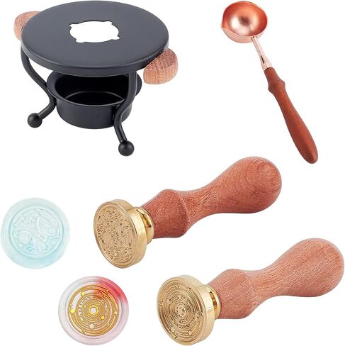CRASPIRE Wax Seal Kit Wax Melt Furnace Wax Stamp Melter with Melting Spoon 100pcs Sealing Wax Beads 5pcs Candles Wax Seal Spoon Holder for Melting Wax Seal Beads for Envelope Invitations Wedding Seal in Saudi Arabia