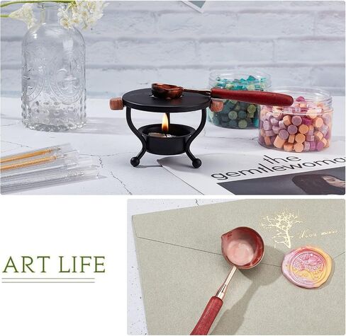 CRASPIRE Wax Seal Kit Wax Melt Furnace Wax Stamp Melter with Melting Spoon 100pcs Sealing Wax Beads 5pcs Candles Wax Seal Spoon Holder for Melting Wax Seal Beads for Envelope Invitations Wedding Seal in Saudi Arabia