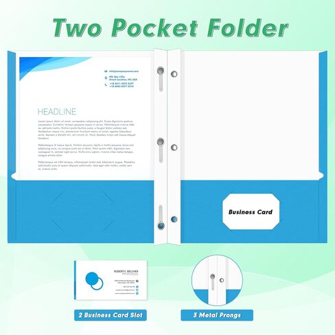 Two Pocket Folders, PANDRI 130 Pack Two Pocket Folders with Prongs, 2 Pocket 3 Prong Folders Designed for Office and Classroom, Letter Size, Assorted 5 Colors in Kuwait