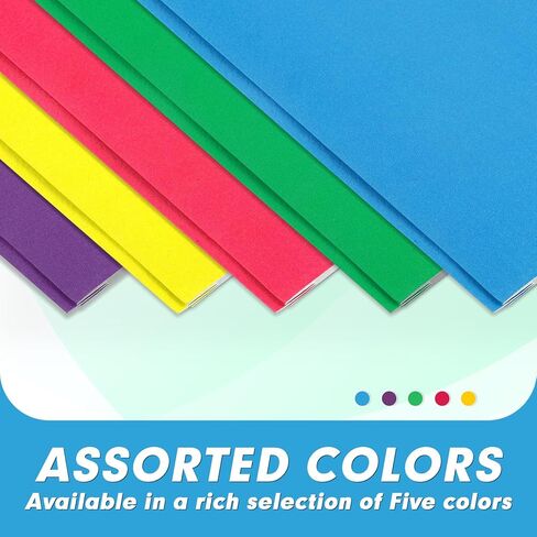 Two Pocket Folders, PANDRI 130 Pack Two Pocket Folders with Prongs, 2 Pocket 3 Prong Folders Designed for Office and Classroom, Letter Size, Assorted 5 Colors in Kuwait