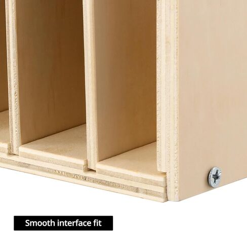 QWORK Wood Paper Storage Organizer with 8 Sloped Slots - 2 Pack Slope Portable Scrapbook Paper Rack for Scrapbooks, Vinyl Records, and Documents - 13x9.5x13.2 Inches in Saudi Arabia