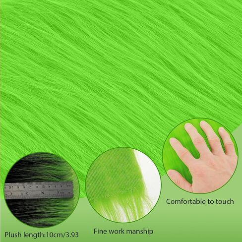 Green Faux Fur Fabric 10x20inch Pre-Cut Craft Fake Fur Fabric for Crafts,Costume,Camera Floor,Gnomes,Decoration Plush Fabric，Santa Fur for Therian Mask for Christmas Halloween DIY(Green) in Saudi Arabia