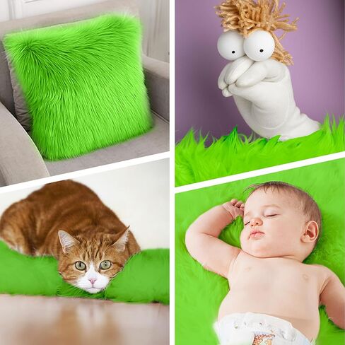 Green Faux Fur Fabric 10x20inch Pre-Cut Craft Fake Fur Fabric for Crafts,Costume,Camera Floor,Gnomes,Decoration Plush Fabric，Santa Fur for Therian Mask for Christmas Halloween DIY(Green) in Saudi Arabia