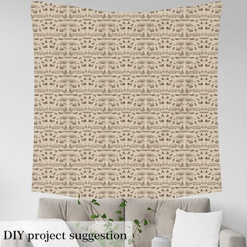 Western Cowboy Decorative Waterproof Outdoor Fabric 1 Yard for Chairs, Western Fabric by The Yard Vintage Western Cowboy Upholstery Fabric for Brown Farmhouse Outdoor Fabric in Kuwait