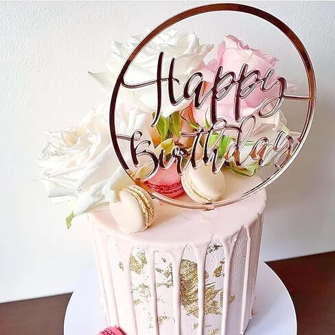 AUOCATTAIL 8 قطع كعكة عيد ميلاد سعيد القبعات العالية كعكة الذهب القبعات العالية الاكريليك كعكة عيد ميلاد لوازم من زينة كعكة عيد ميلاد الحزب in Kuwait