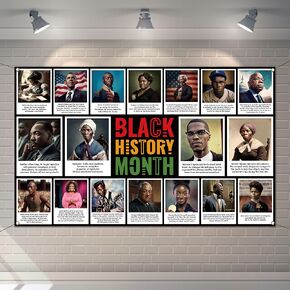 Black History Month Photo Booth Backdrop Black Pride February Afro Heritage Famous People Bulletin Board Decoration for School Classroom