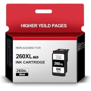 260XL Black Ink Cartridge Compatible Ink Cartridge Replacement for Canon PG-260 PG260 XL Work for Canon TR7020a TR7022 TS6400 TS6420 TS6420a TS5300 TS5320 All in One Printer (1 Black)