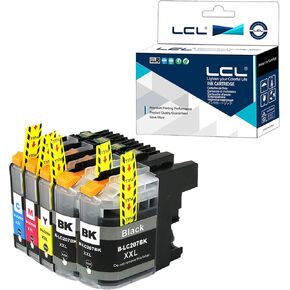 LCL Compatible Ink Cartridge Replacement for Brother LC207XXL LC205XXL LC207 LC205 LC207BK LC205C LC205M LC205Y XXL Super High Yield MFC-J4320DW J4420DW J4620DW (5-Pack 2Black Cyan Magenta Yellow)