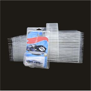 20Pack Clear Display Protector Cases - Storage Case Compatible for Hot-Wheels Model Cars, 7.5 x 5 x 2 inches Plastic Showcase Organizer