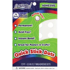 ArtSkills Quick Stick Dots, 1/2" Diameter, 72 Dots (PA-1278)