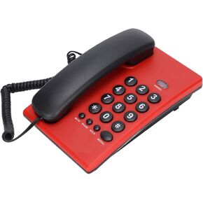 KX‑T504 Desk Telephones Landline, Multi Functional Battery Corded Telephone with Pause/Mute/Hold/Redial, for Office Hotel Living Room(red)