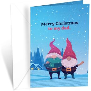 Prime Greetings Christmas Card For Dad, Made in America, Eco-Friendly, Thick Card Stock with Premium Envelope 5in x 7.75in, Packaged in Protective Mailer