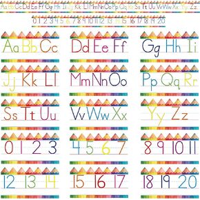 15 Pieces Cursive Alphabet Line Bulletin Board Set Alphabet for Classroom Wall ABC Alphabet Banner Alphabet Classroom Wall Strips Wall Decor for Pre-School Kindergarten Elementary Nursery Homeschool