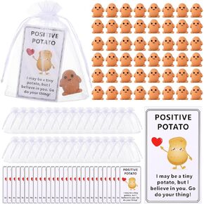 50 Set Inspirational Potato Employee Appreciation Gifts Funny Positive Gifts Mini Potato with Cards Christmas Decoration and Encouragement Motivational Gifts for Colleague Student Teacher