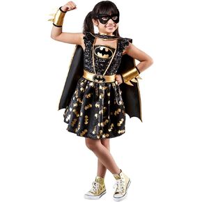 Rubie's Girl's DC Comics Batgirl Costume Dress with Cape and Eye Mask