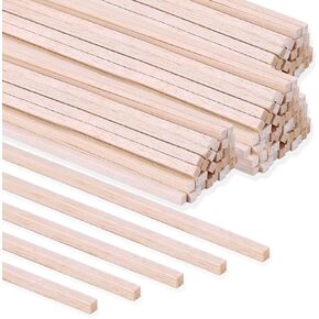 280 Pieces Balsa Wood Strips 1/8 x 1/8 x 12 Inch Balsa Wood Sticks Square Wooden Dowels Wood Dowel Rods Unfinished Wood Strips for Crafting Projects Models Making Supplies