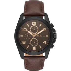 Relic by Fossil Men's Daley Quartz Stainless Steel Watch, Color: Silver/Brown (Model: ZR15794)