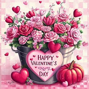 EOBROMD Flower Paint by Numbers for Adults, DIY Valentine's Day Paint by Number Kits for Beginner on Canvas, Paint by Numbers Adult Kit Drawing Arts and Crafts for Gift Home Wall Decor 12x12inch