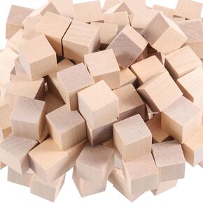 600 PCS 3/4 Inch Natural Wooden Cubes, Mini Square Wooden Cubes Unfinished Wood Blocks for for Painting, Puzzle Making, Decorating, Education, Crafts and DIY Projects