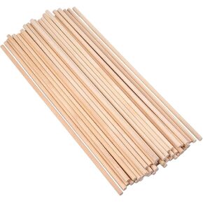 eBoot Unfinished Natural Wood Craft Dowel Rods 12 Inch x 1/4 Inch, 50 Pack