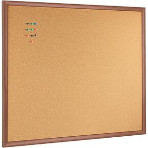 OWLKELA Walnut Color Board 24 x 36 inch, Bulletin Board, Walnut Framed Corkboard, Walnut Oak Frame Corkboard, Vision Board and Decorative Hanging Pin Board