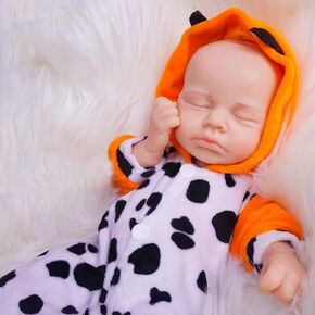 Silicone Reborn Baby Doll Full Silicone Baby Doll Realistic 1:1 Reduction Lifelike Reborn Baby Dolls Silicone Full Body Feeding Toy Gift for Kids