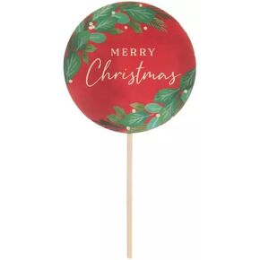 Merry Christmas Mistletoe Cupcake Decor - Decorate 24 Cupcakes with Christmas Picks!