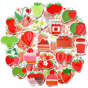 100 Pack Strawberry Stickers, Strawberry Shortcake Party Favors, Birthday Decorations