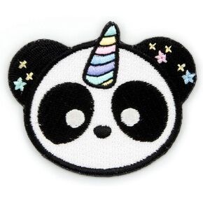 Winks For Days Pandacorn Embroidered Iron-On Patch