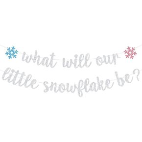 What Will Our Little Snowflake Be Banner, Snowflake Oh Baby, Welcome Sweet Baby, Winter Themed Baby Shower Gender Reavel Party Decorations