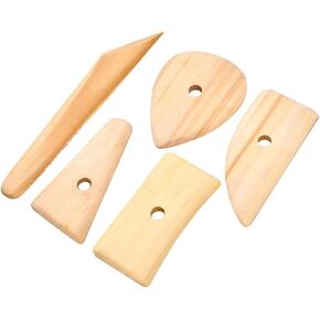 5Pcs Wood Pottery Clay Ribs Wooden Ceramic Potter Rib Ceramic Clay Sculpting Scrapers Pottery Ribs Tools Pottery Shaping Trimming Tools Ceramic and Pottery Tools Ceramics and Pottery